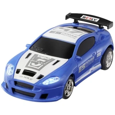 Immagine di Reely Mini Racer Blu Bianco Brushed 1:64 Automodello Elettrica Auto stradale Trazione posteriore RtR 2,4 GHz incl. Batteria e caricatore, con effetto luminoso