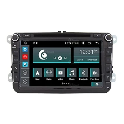 Immagine di Autoradio Custom Fit per Volkswagen Android GPS Bluetooth WiFi Dab USB Full HD Touchscreen Display 9&quot; processore 8core e comandi vocali