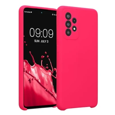 Immagine di kwmobile Custodia Compatibile con Samsung Galaxy A52 / 5G A52s Cover Back Case per Smartphone in Silicone TPU Protezione Gommata Rosa Shocking
