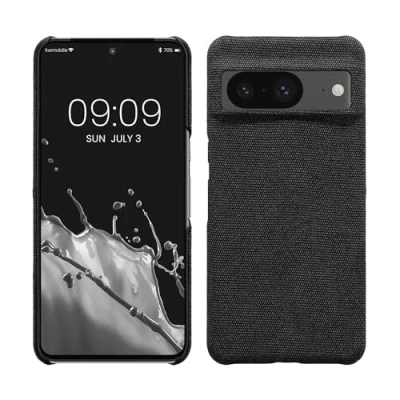 Immagine di kwmobile Cover Rigida compatibile con Google Pixel 8 Custodia Cellulare Back Case Protettiva in tessuto grigio scuro