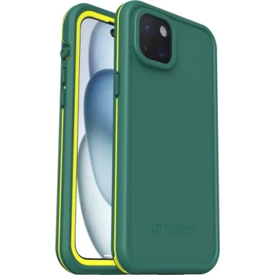 Immagine di OtterBox cover per iPhone 15 Plus Fre MagSafe, resistente a acqua (IP68), shock, sottile con protezione schermo integrata, 5x vs le norme anti caduta MIL STD 810G, Verde