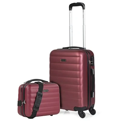 Immagine di ITACA Set Valigie Rigide Offerte. Valigia Grande Rigida, Media Rigida e Bagaglio a Mano. di con Lucchetto Combinazione TSA 71250B, Granata