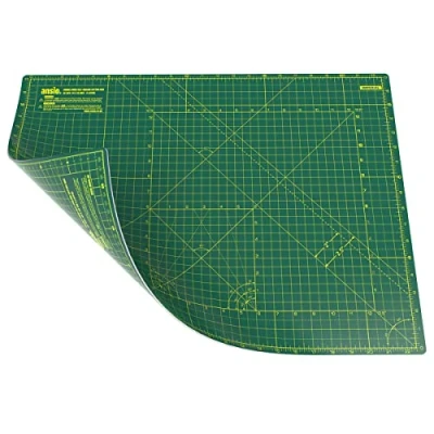 Immagine di ANSIO Tappetino da Taglio Autoriparante A2 Double Sided 5 Strati Quilting, Cucito, Tessuto e Papercraft Imperiale/Metrico 22,5 Pollici x 17 / 59cm 44cm Verde/Verde