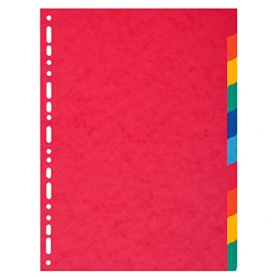 Immagine di Exacompta Divisori a 10 posizioni per raccoglitore, extra larghi, tinta unita, in carta riciclata, formato A4