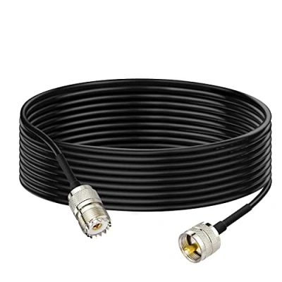Immagine di Bingfu Cavo Coassiale RG58 UHF PL 259 Maschio a SO 239 Femmina Prolunga da 3 m per Auto SUV Camion Radio CB VHF Walkie Talkie Potenza Radioamatoriale Amplificatore Misuratore SWR