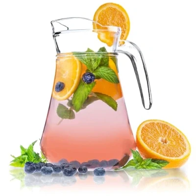 Immagine di KADAX Brocca da Tavola in Vetro per Bevande Fredde, Caraffa Trasparente con Manico e Beccuccio Servire Acqua, Succo, Limonata Sangria (1.4 L)