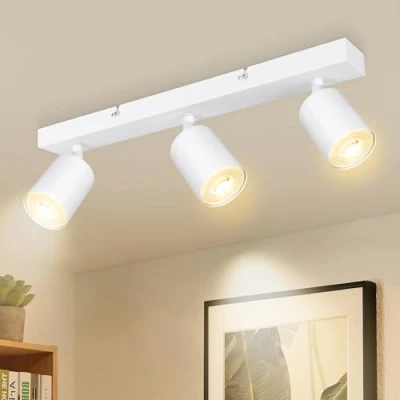 Immagine di Dehobo Lampada Faretti da Soffitto LED Orientabili, Parete Interno GU10 Bianco, Lampadario Moderna per Camera Letto Cucina Soggiorno, Lampadina non Inclusa
