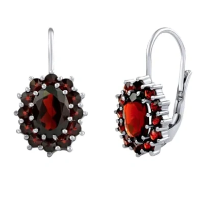 Immagine di Orecchini in argento sterling 925 con vero granato