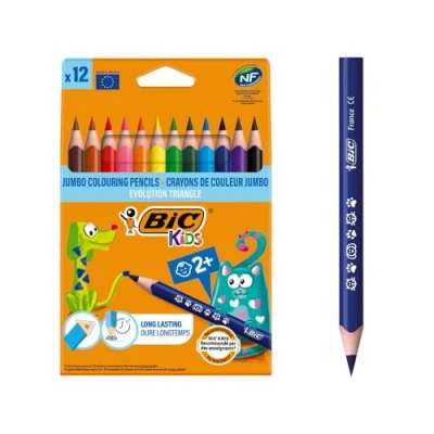 Immagine di Bic 8297356 Kids Evolution Triangle Pastelli, 10.2 mm, Confezione da 12
