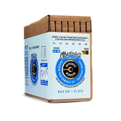 Immagine di MARTIN MA550BULK AUTHENTIC SP Phosphor Bronze MEDIUM 13 56, Confezione da 25