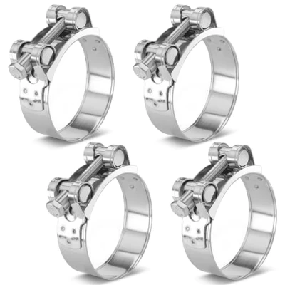 Immagine di Poppstar 2 pezzi Collare stringitubo a bullone in acciaio inox Morsetto Campo di serraggio 60 63mm, larghezza banda 22mm, W4