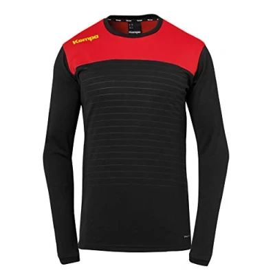 Immagine di Kempa Maglia a Maniche Lunghe Unisex per Bambini Emotion 2.0, Bambini, Oberbekleidung, 200226809, Nero/Rosso/Giallo, 164