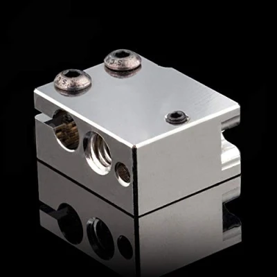 Immagine di Blocco riscaldatore in rame placcato ad alta temperatura compatibili con vulcano Hotend PT100 cartuccia sensore DDB estrusore stampante 3D (rame)