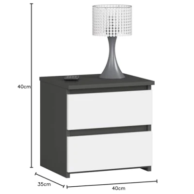 Immagine di AKORD Comodini Picolo con 2 Cassetti Armadio Camera da Letto Mobiletto Multiuso Cassettiera Scrivania Salvaspazio 40 x 35 cm 16mm Pannello laminato