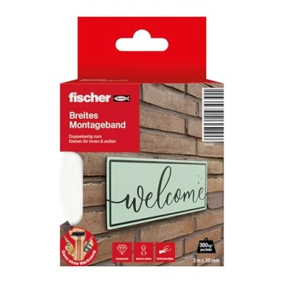 Immagine di Fischer GOW 560901 Nastro per fissaggio Bianco (L x L) 3 m 38 mm 1 pz.