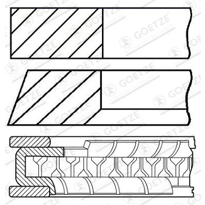Immagine di GOETZE ENGINE 08 450000 10 Kit Fasce Elastiche 69 RENAULT: Kangoo I, CLIO 2, I Express, DACIA: SANDERO 2