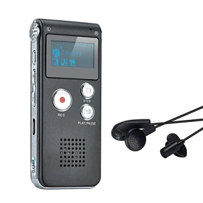 Immagine di COVVY Portable Digital Voice Recorder Registratore Audio Digitale LCD Lettore MP3 8GB (Wine red)