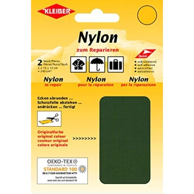 Immagine di Kleiber autoadesive Impermeabili in Nylon, 2 Toppe ciascuna, Colore: Verde Oliva, ca. 10 cm x 12