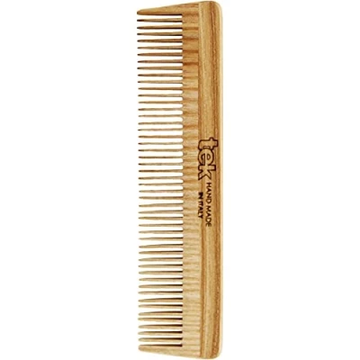 Immagine di TEK Pettine a Denti Fitti in Legno di Frassino, Handmade Italy, per Capelli Corti e Fini 14 x 3.6 cm