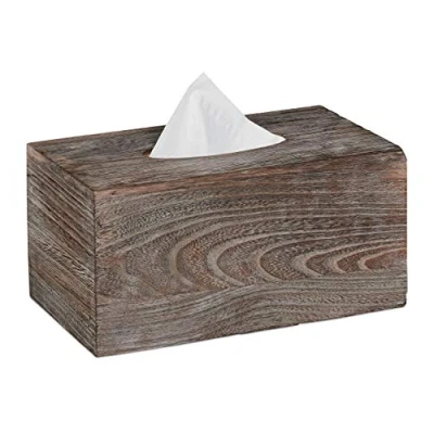 Immagine di Relaxdays Porta Fazzoletti Shabby, Scatola con Base Scorrevole, per Salviettine, HLP 13x26,5x14,5 cm, Marrone