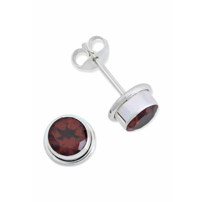 Immagine di Orecchini a perno argento 925 con pietre preziose granato pietra rossa in sterling da donna vero (MOS 048 52)