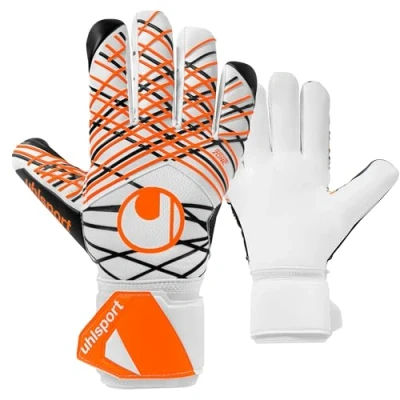 Immagine di uhlsport Classic Soft HN Comp guanti da portiere calcio per bambini e uomini, portiere, con fissaggio al polso costruzione cucitura interna semi negativa