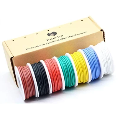 Immagine di Haerkn 22awg Silicone elettrico filo 7 colori Fili elettrici Cavo in Rame senza ossigeno ad alta Temperatura resistente