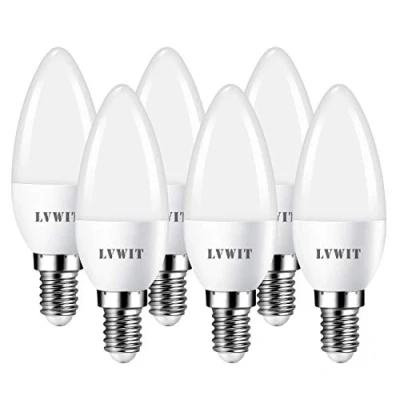 Immagine di LVWIT Lampadine a LED E14 Candela, 4.9W Equivalenti 40W, 6500K, Luce Bianca Fredda, 470Lm, Forma Candela C37, Risparmio Energetico, Non Dimmerabile, Pacco da 6 Pezzi