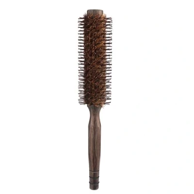 Immagine di Piccola spazzola rotonda per capelli con setole di cinghiale e nylon asciugatura styling breve sottile