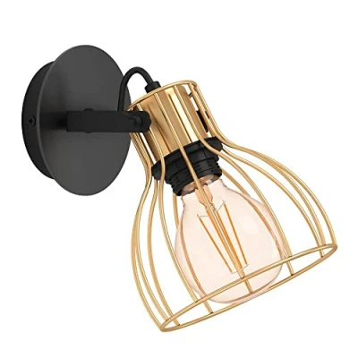 Immagine di EGLO Sambatello applique 1 luce nero/oro