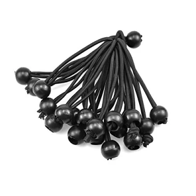 Immagine di 20pcs Elastici Fissaggio Teloni, Tenditori Elastici, con Sfera, per Telone Nero, Corda Elastica Tende, Attrezzi da Giardino, Tende Sole, Poster, Striscioni, Campeggio