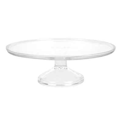Immagine di Olympia Base per alzata torta in vetro trasparente con bordo rialzato, vetro, facile da pulire e lavabile, diametro 300 x altezza 95 mm, CS013