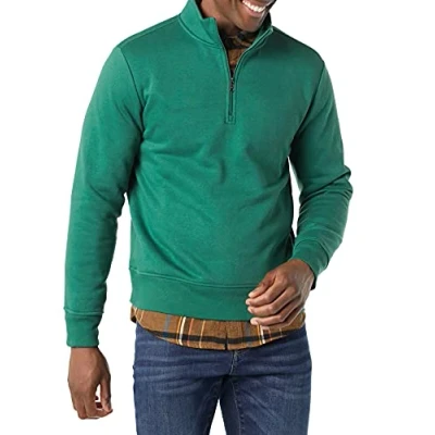 Immagine di Amazon Essentials Felpa in Pile a Maniche Lunghe con Cerniera Intera Uomo, Verde, M