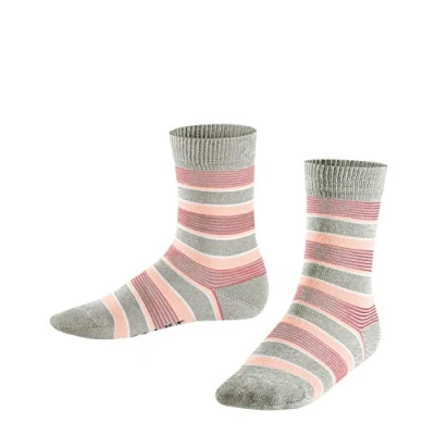 Immagine di FALKE Mixed Stripe, Calzini Unisex Bambini, Cotone, Grigio (Storm Grey 3820), 27 30, 1 Paio