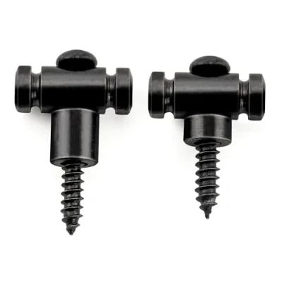 Immagine di Musiclily Pro Tipo Barile Abbassacorde in Acciaio String Guides Trees per Chitarra Elettrica, Nero (Set di 2)