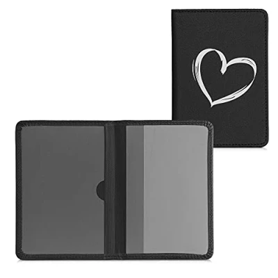 Immagine di kwmobile Custodia Ecopelle per Libretto Circolazione Auto Cover Portalibretto con Scomparti Porta Tessere Patente Foderina Portadocumenti Cuore