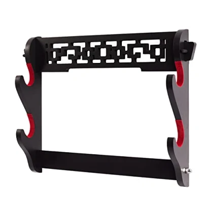 Immagine di FOXSMZZ Supporto per Spada a 2 livelli da parete Samurai Stand Display Katana Wakizashi Tanto Appendiabiti Rack Cinque Strati