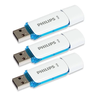 Immagine di Philips Snow Edition 2.0 Unità flash USB da 3 x 16 GB per PC, laptop, computer dati storage, velocità di lettura fino a 21 MB/s