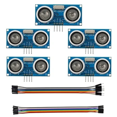 Immagine di EPLZON HC SR04 Modulo sensore di distanza ad ultrasuoni adatto per Arduino UNO MEGA Nano Robot XBee ZigBee (confezione da 5 pezzi)