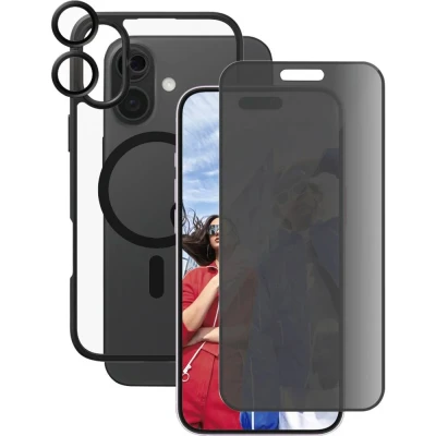 Immagine di PanzerGlass CARE by ® Panzerglas 3 in 1 Protection Backcover per cellulare Apple iPhone 16 Plus Trasparente, Nero Carica induttiva