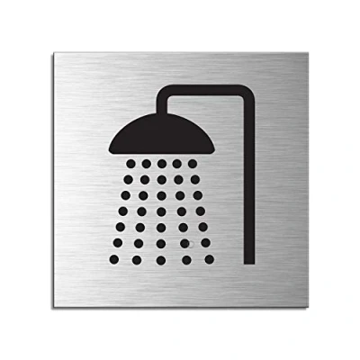 Immagine di Targa autoadesivo in alluminio I Doccia 120x120 mm no.17160 S