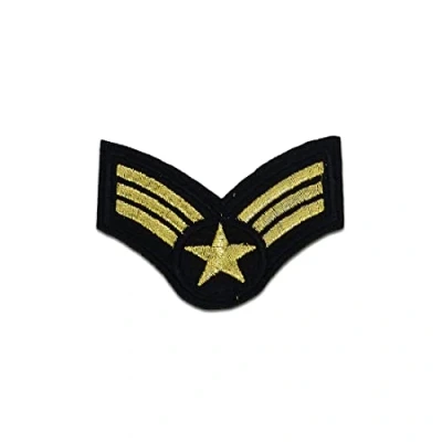 Immagine di Toppe termoadesive militare Army stella oro 6,4x5cm Patch Toppa ricamate Applicazioni Ricamata da cucire adesive