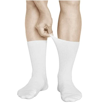 Immagine di vitsocks Calzini senza Elastico Sanitari 98% Cotone Uomo (3 PAIA) Non Stringono Morbidi, bianco, 44 46