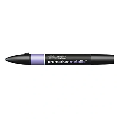 Immagine di Winsor &amp; Newton ProMarker 0206696​ Pennarello per layout professionale, 2 punte, fine e larga, disegni, design layout, viola metallizzato, 1 pezzo (confezione da 1)