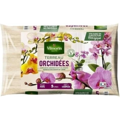 Immagine di Vilmorin Terriccio per Fiori, 5 l, Cura e Tutte Le varietà di Orchidee, Colore: Marrone