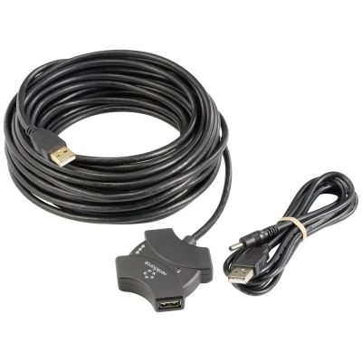 Immagine di Renkforce RF 6270930 4 Porte Hub USB 2.0 Con ripetitore incorporato Nero