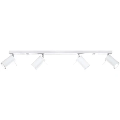 Immagine di SOLLUX lighting Ring 4L Lampada da soffitto Design moderno e minimalista, regolabile braccio direzione della luce Lampadina GU10 sostituibile, 4 x 40 W Acciaio, bianco, 80 6 16 cm