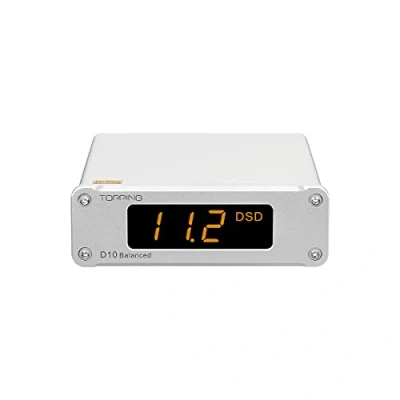Immagine di TOPPING D10B DAC Simmetrico Bilanciamento Hi Res Compatto, ES9038Q2M, Interfaccia USB XMOS XU208, PCM 32bit 384kHz e DSD256, colore: Argento