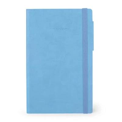 Immagine di Legami Taccuino a Righe 6 mm My Notebook, Retro Blue, Large, in Carta FSC Certificata, 192 Pagine, Copertina morbida, Chiusura Elastico, 17 x 24 cm