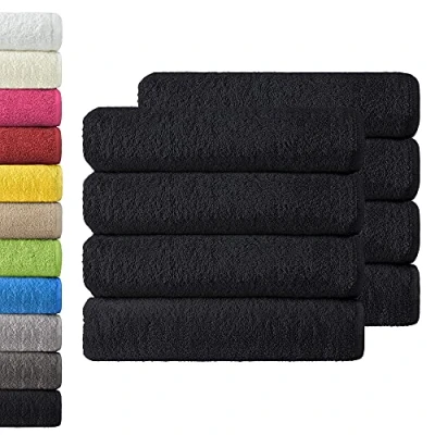 Immagine di NatureMark Set di 8 asciugamani in spugna, 50 x 100 cm, nero, 100% cotone